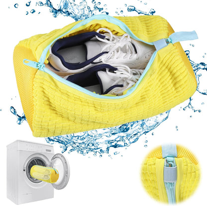 Schuhwaschbeutel Waschmaschine, Schuhbeutel Waschmaschine, Sneaker Waschbeutel Schuh Waschbeutel Für Waschmaschine Shoe Wash Bag Wäschenetz Schuhe Für Alle Schuharten (Gelb-1 Stück)