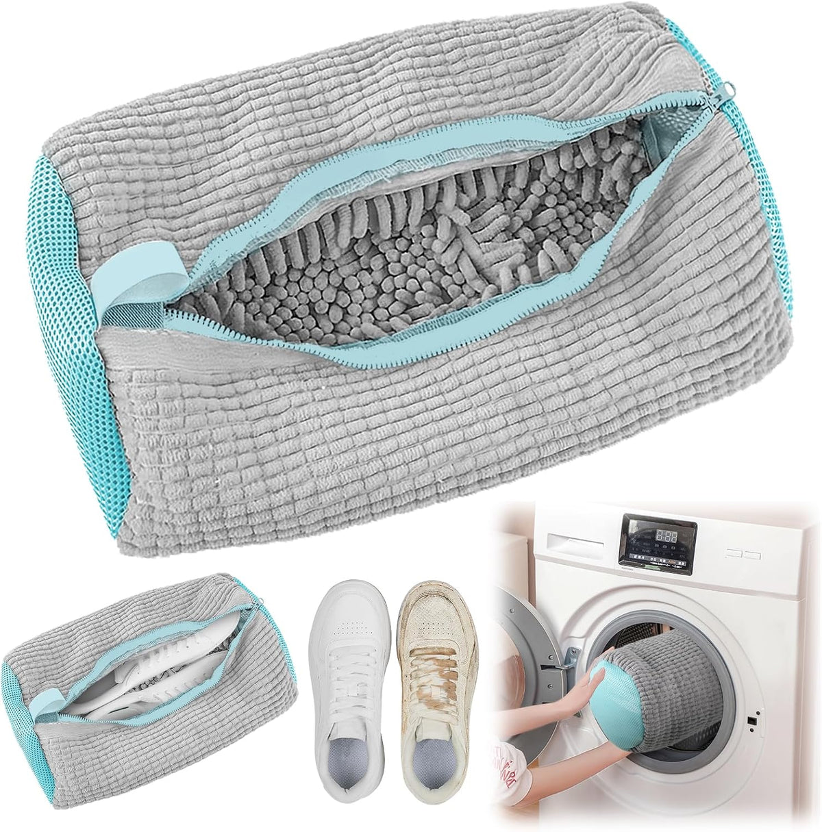 Schuhwaschbeutel Waschmaschine, Schuhbeutel Waschmaschine, Sneaker Waschbeutel Schuh Waschbeutel Für Waschmaschine Shoe Wash Bag Wäschenetz Schuhe Für Alle Schuharten (Gelb-1 Stück)