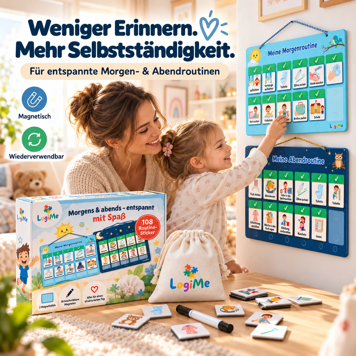 VAIREAS Routine Board – Morgen- & Abendroutine für Kinder