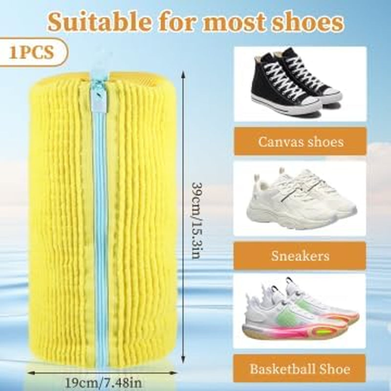 Schuhwaschbeutel Waschmaschine, Schuhbeutel Waschmaschine, Sneaker Waschbeutel Schuh Waschbeutel Für Waschmaschine Shoe Wash Bag Wäschenetz Schuhe Für Alle Schuharten (Gelb-1 Stück)