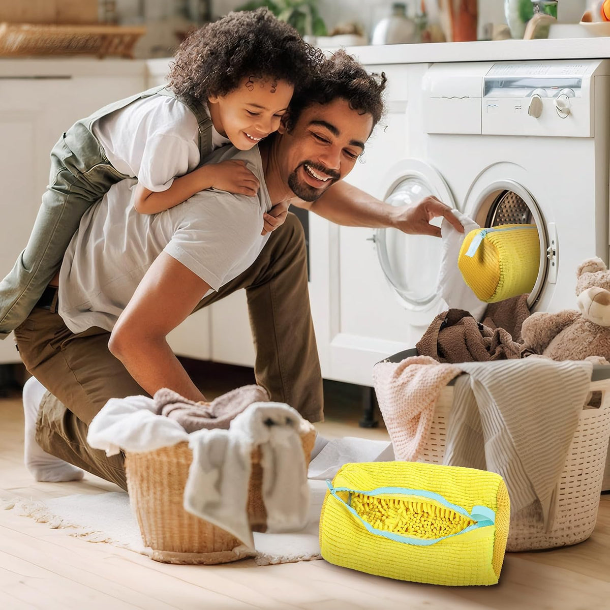 Schuhwaschbeutel Waschmaschine, Schuhbeutel Waschmaschine, Sneaker Waschbeutel Schuh Waschbeutel Für Waschmaschine Shoe Wash Bag Wäschenetz Schuhe Für Alle Schuharten (Gelb-1 Stück)