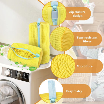 Schuhwaschbeutel Waschmaschine, Schuhbeutel Waschmaschine, Sneaker Waschbeutel Schuh Waschbeutel Für Waschmaschine Shoe Wash Bag Wäschenetz Schuhe Für Alle Schuharten (Gelb-1 Stück)