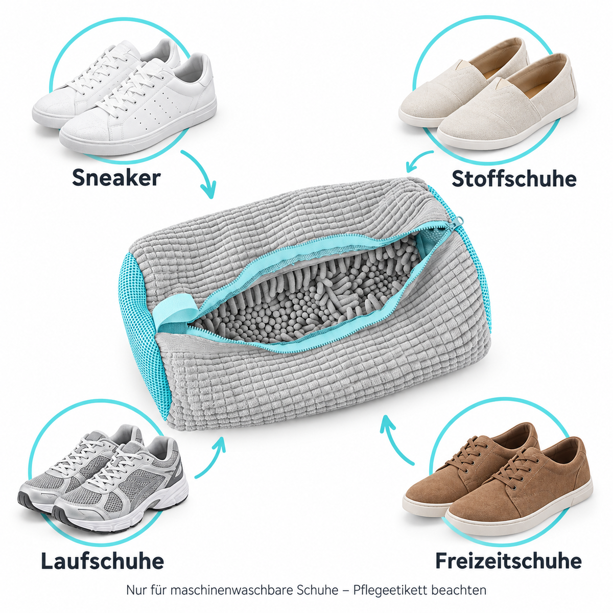Schuhwaschbeutel für Sneaker